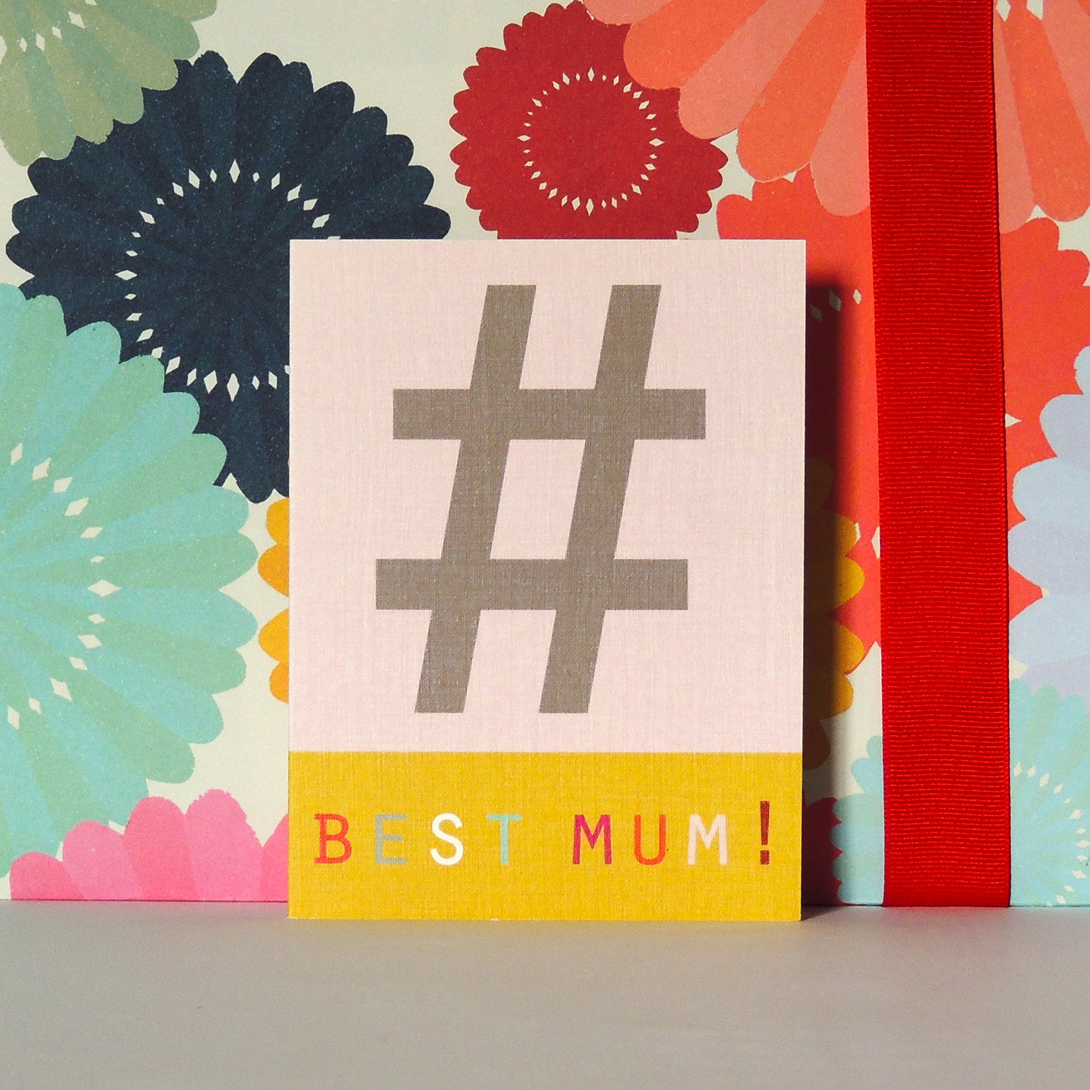 STW05 mini hashtag best mum! card
