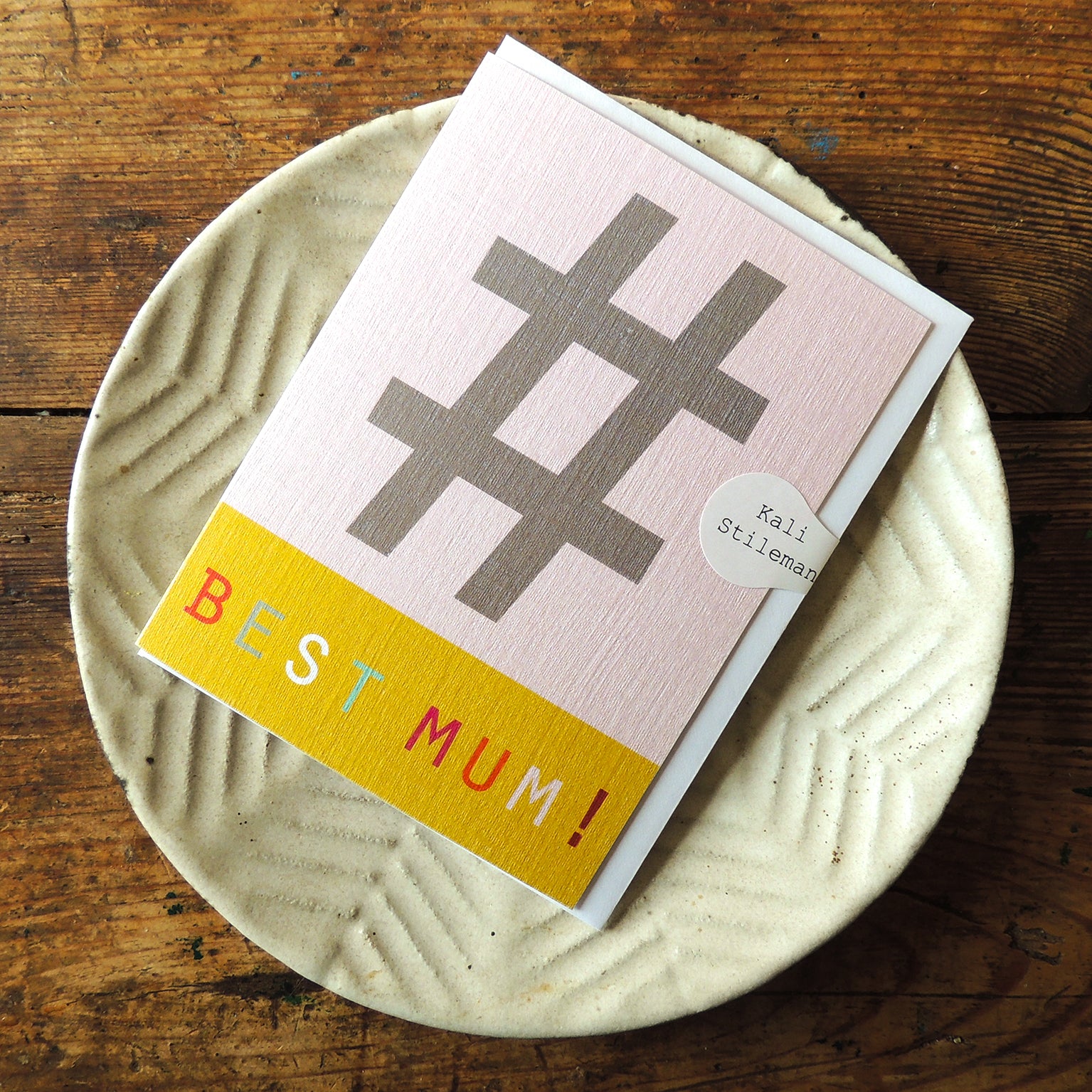 STW05 mini hashtag best mum! card