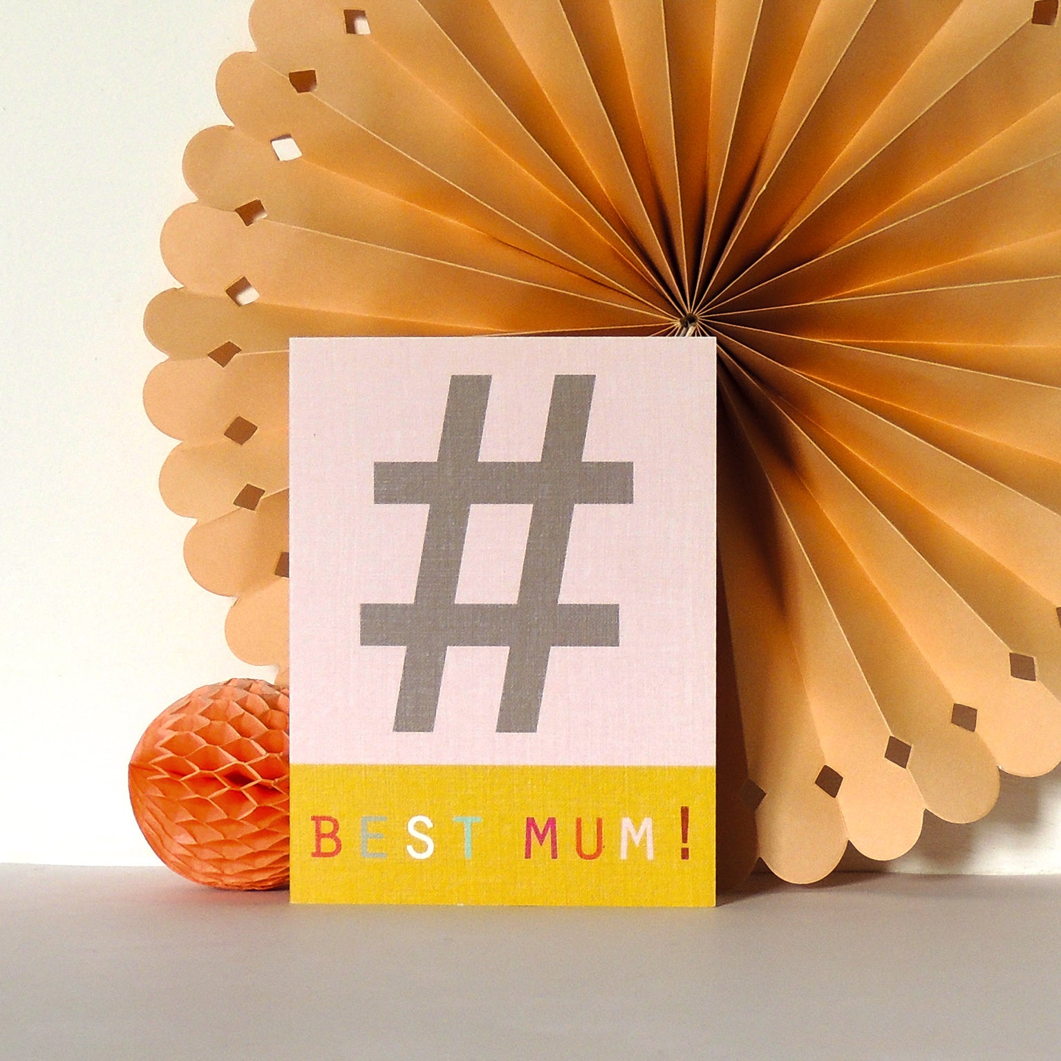 STW05 mini hashtag best mum! card