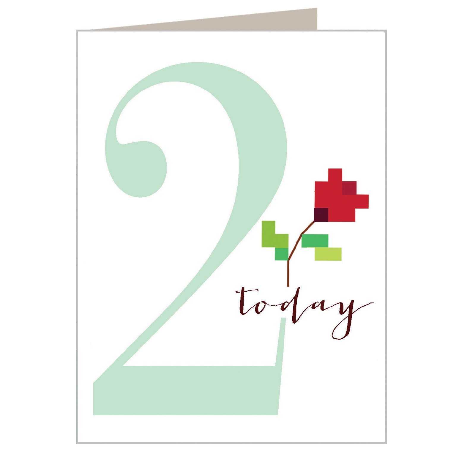 TCS02 mini cross stitch 2nd birthday card
