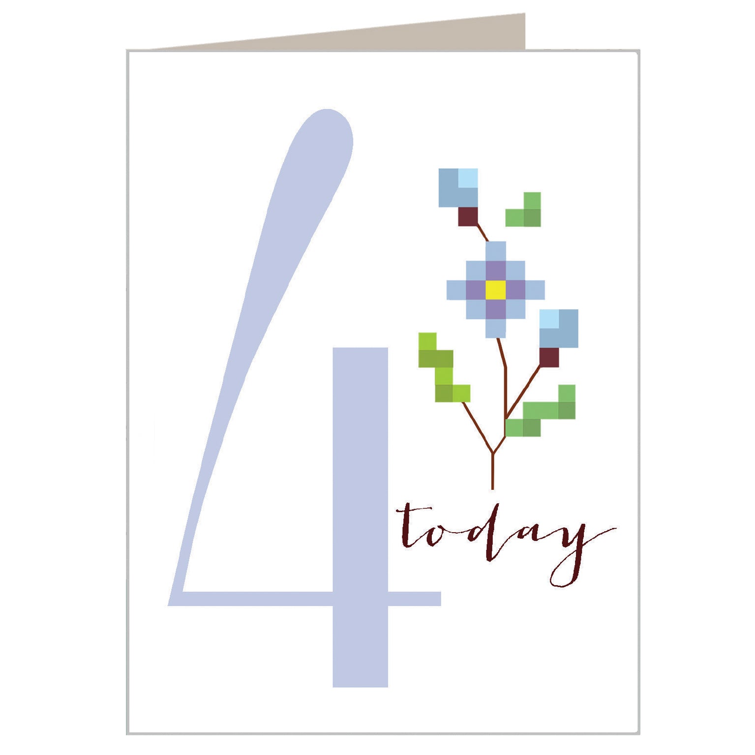 TCS04 mini cross stitch 4th birthday card