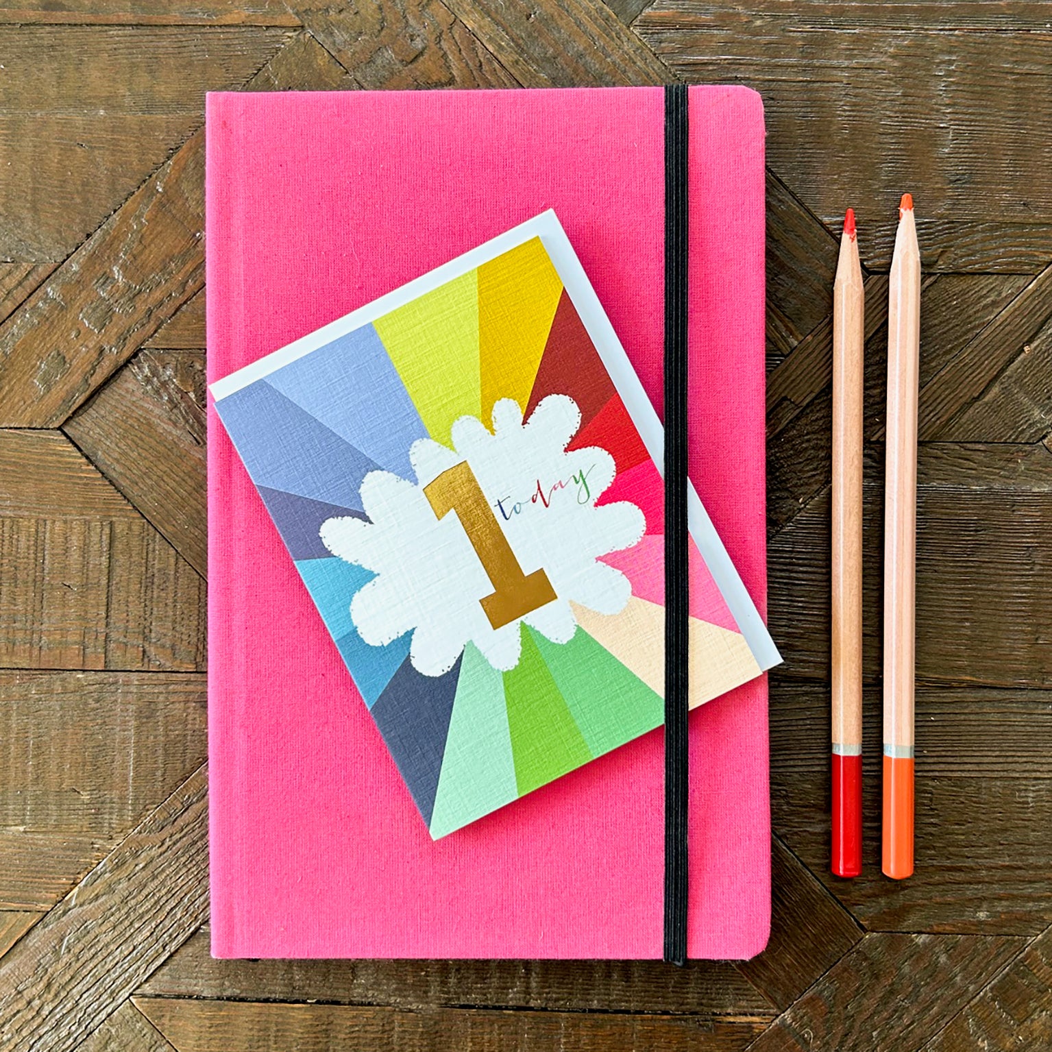 TGC01 mini gold foiled 1st birthday card