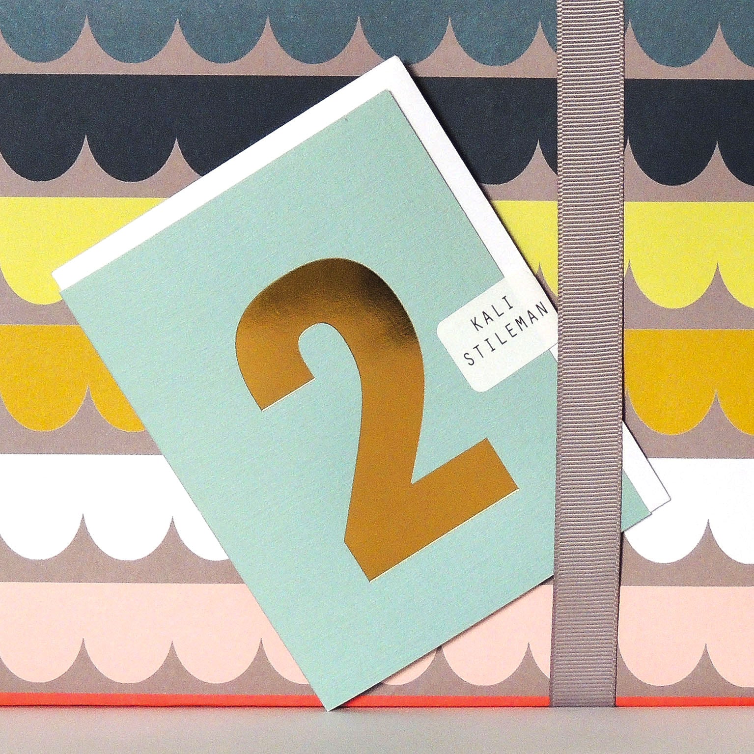 TGD02 mini gold foiled number two card