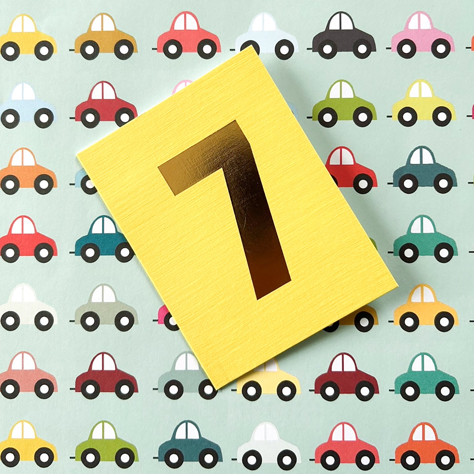 TGD07 mini gold foiled number seven card
