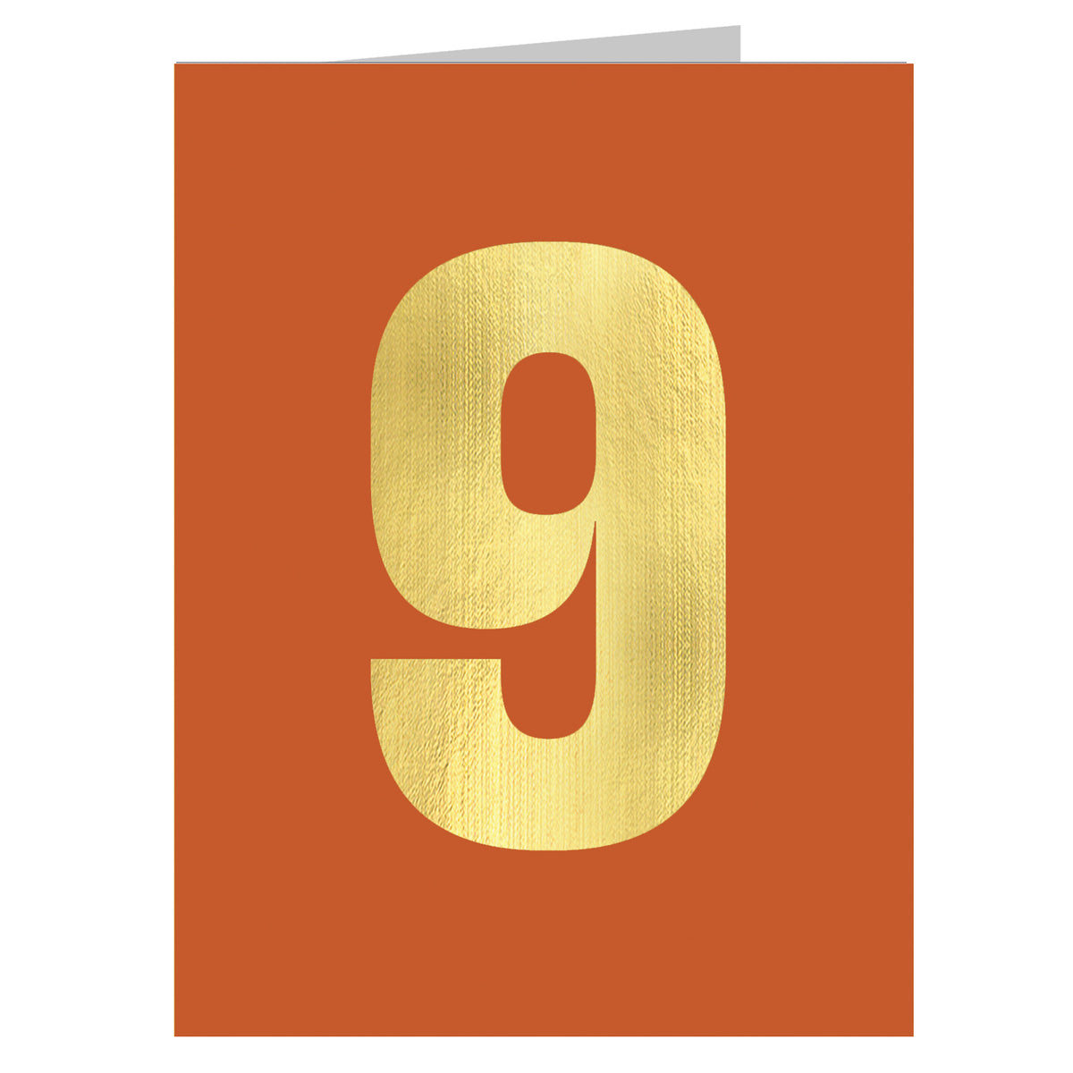 Digit Card 9 TGD12 mini gold foiled number nine card