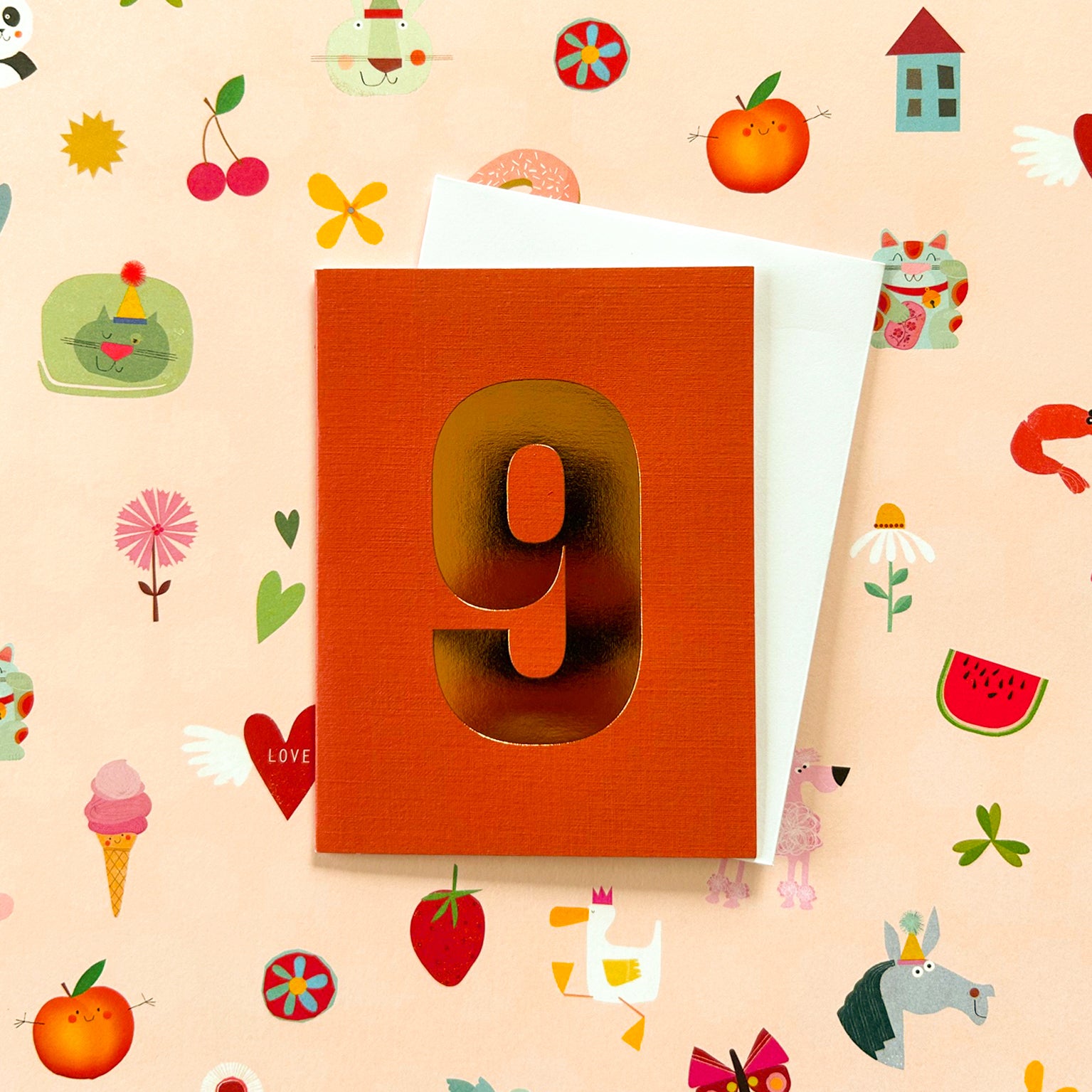 TGD12 mini gold foiled number nine card