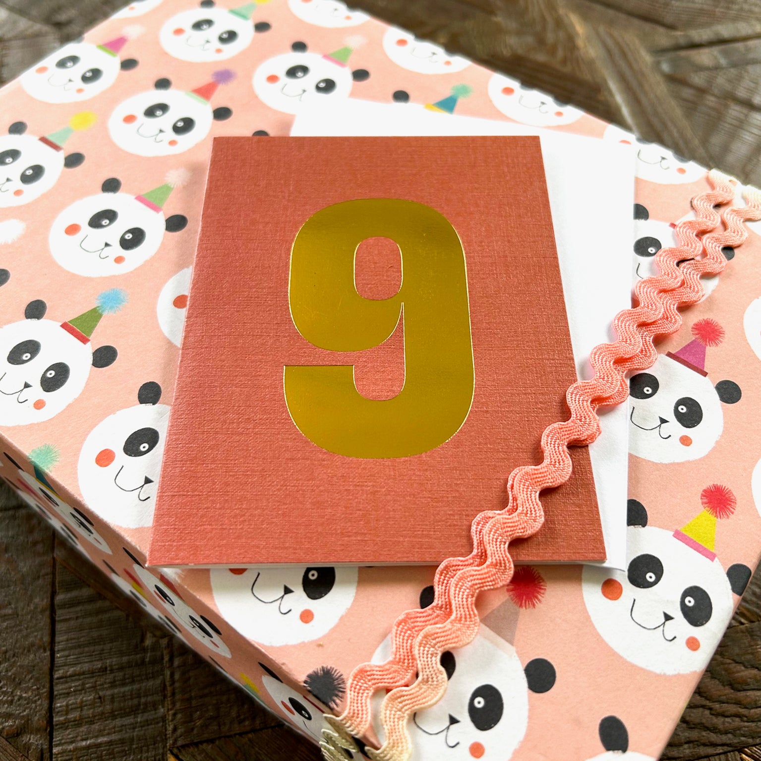 TGD12 mini gold foiled number nine card