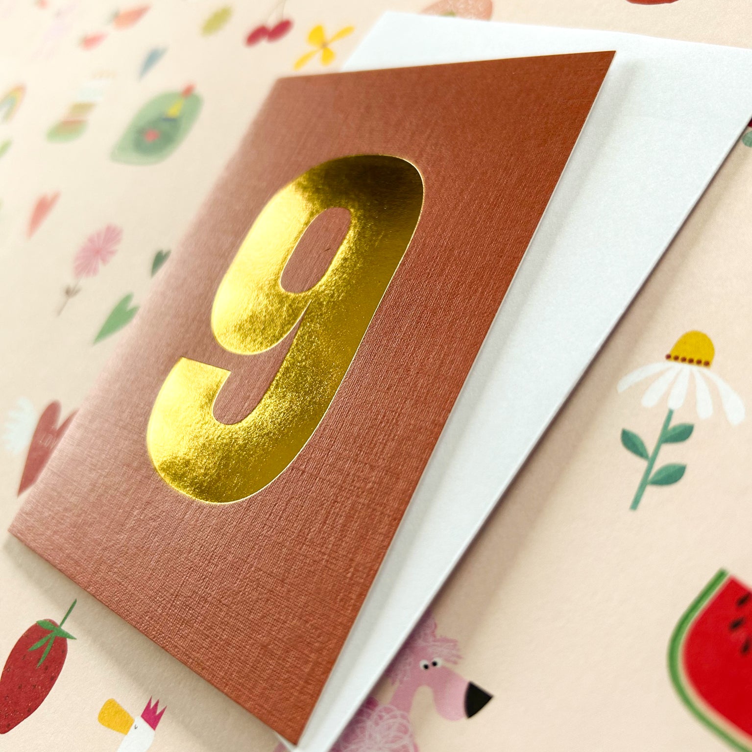 TGD12 mini gold foiled number nine card