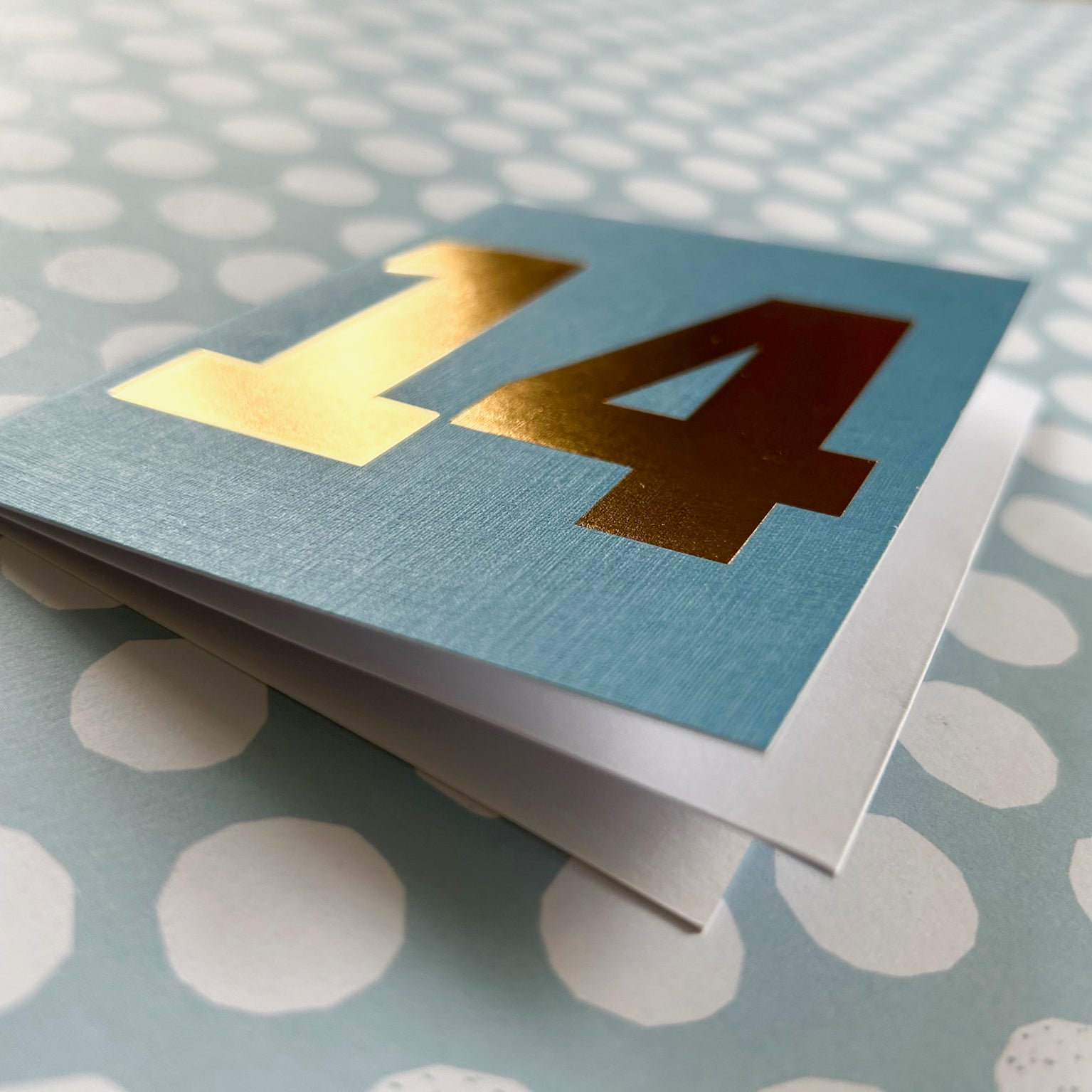 TGD17 mini gold foiled number fourteen card