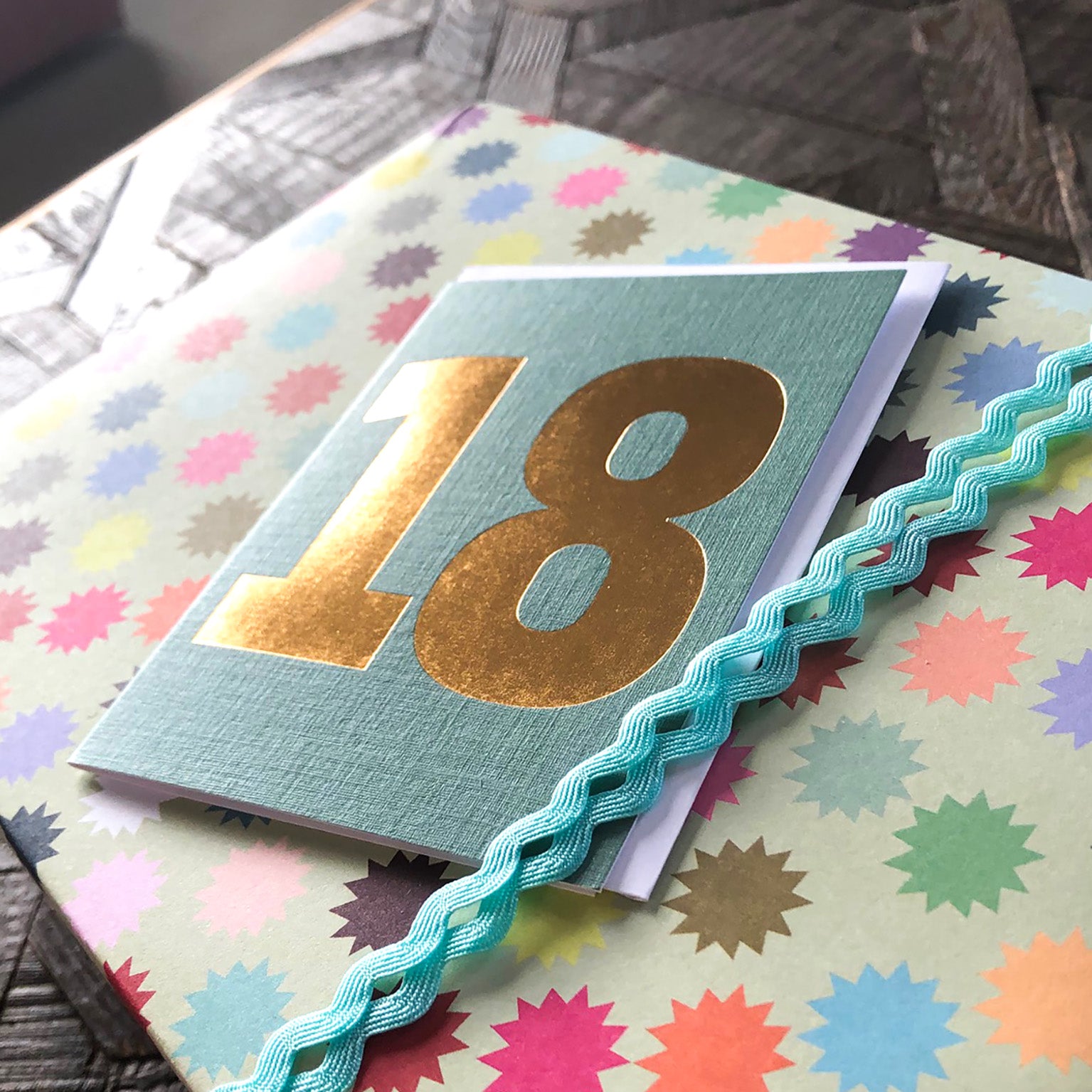 TGD21 mini gold foiled number eighteen card