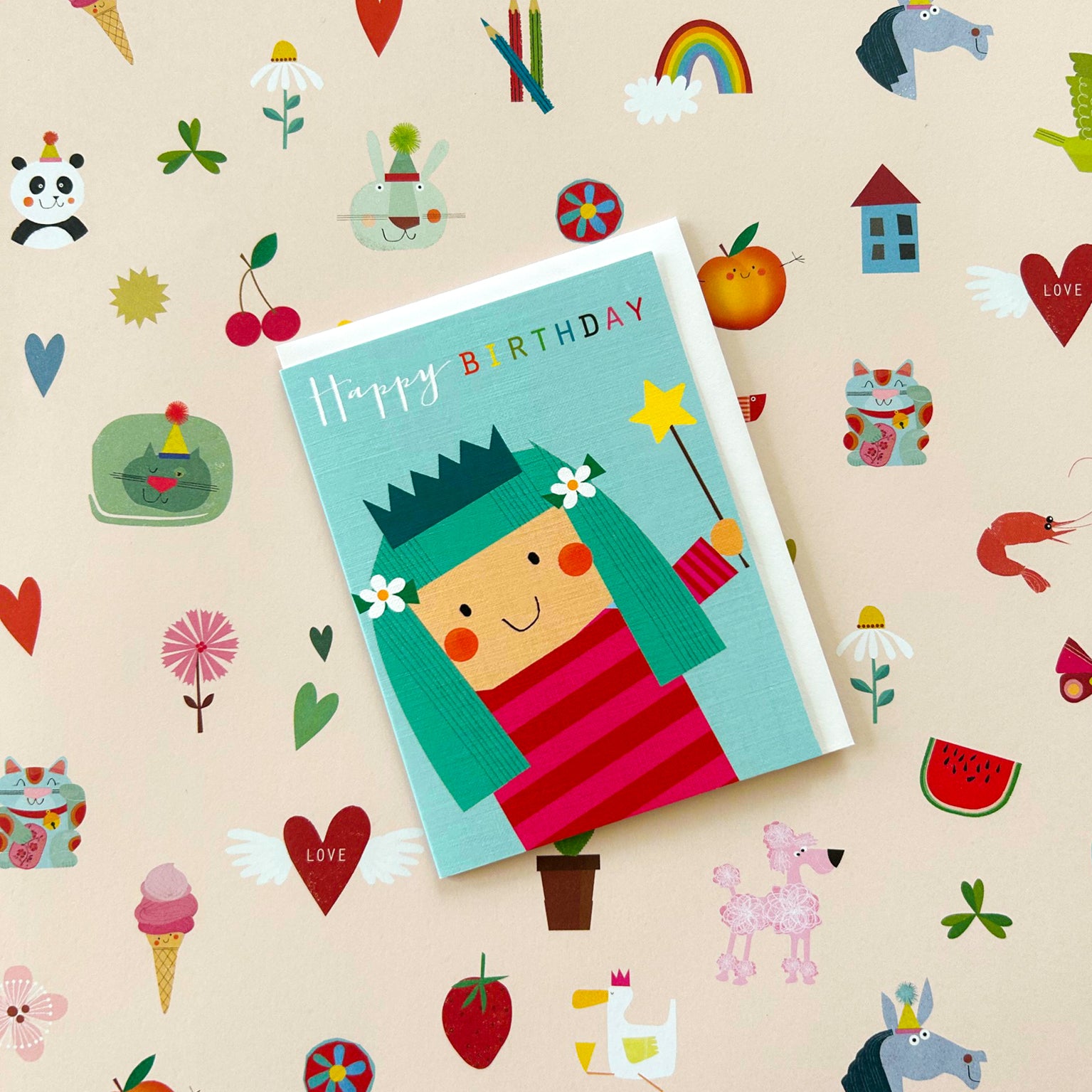 TMC18 mini blue birthday girl card