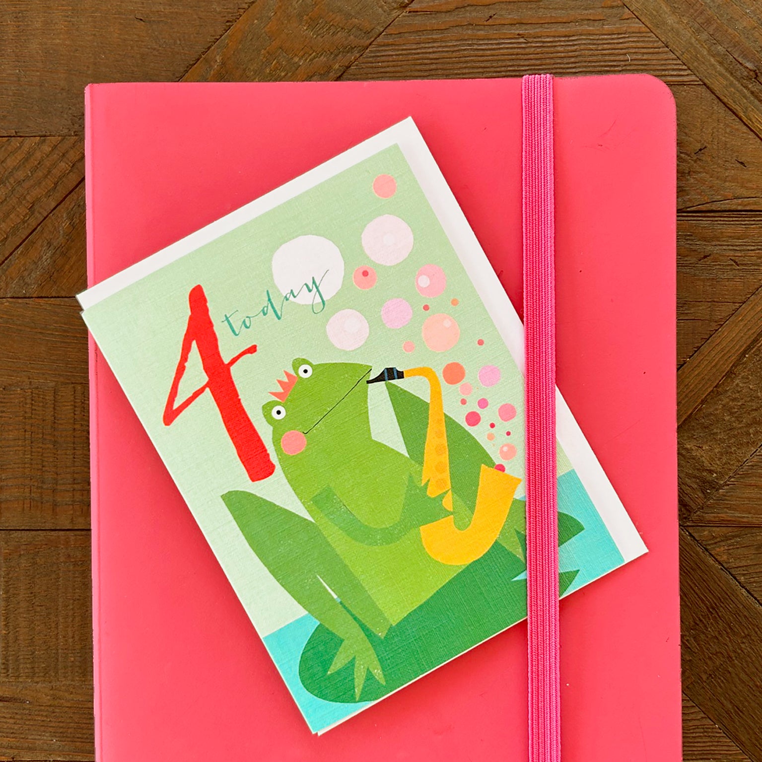 TNA09 mini frog 4th birthday card
