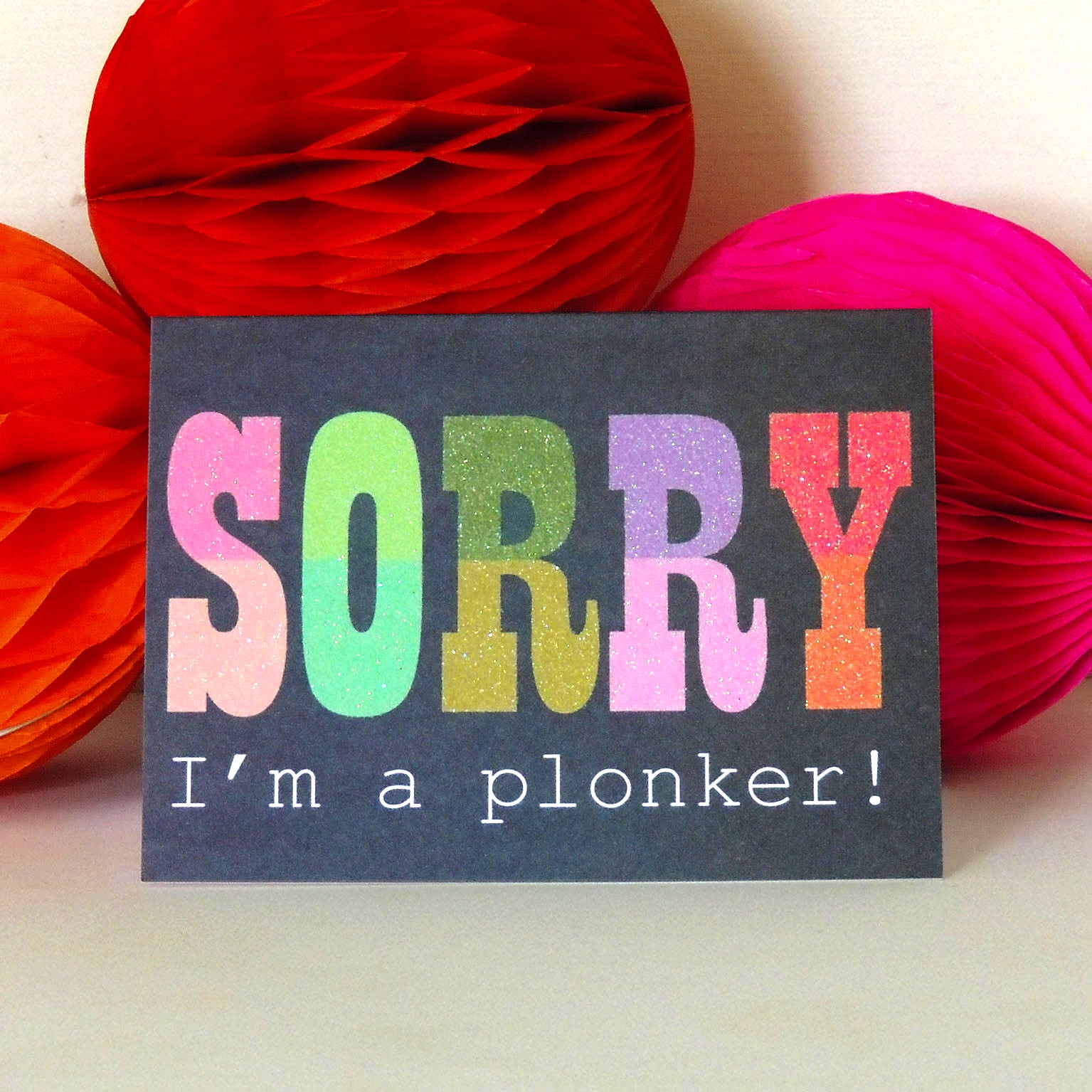 TW100 mini glittery sorry card