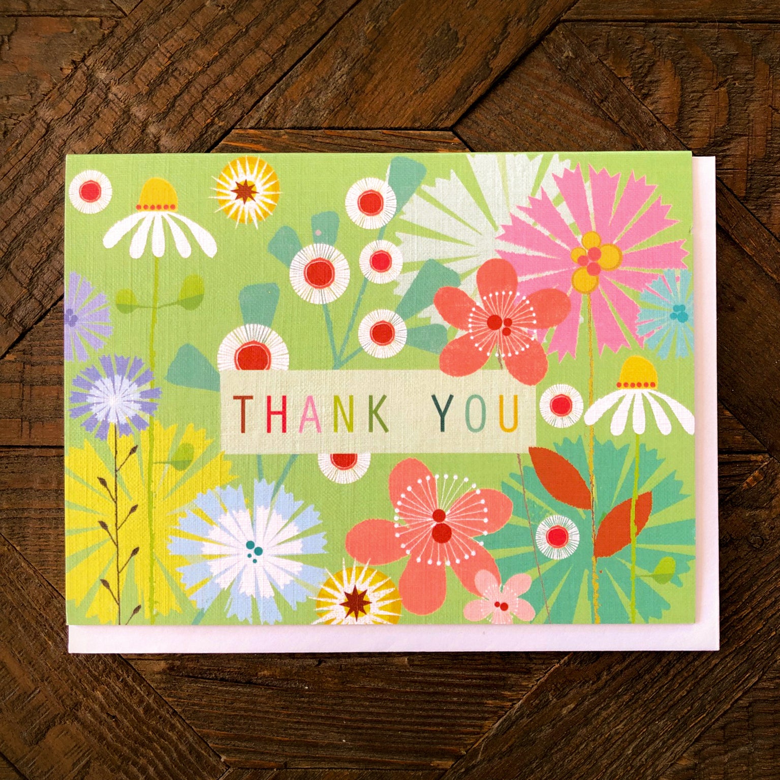 TW501 mini floral thank you card