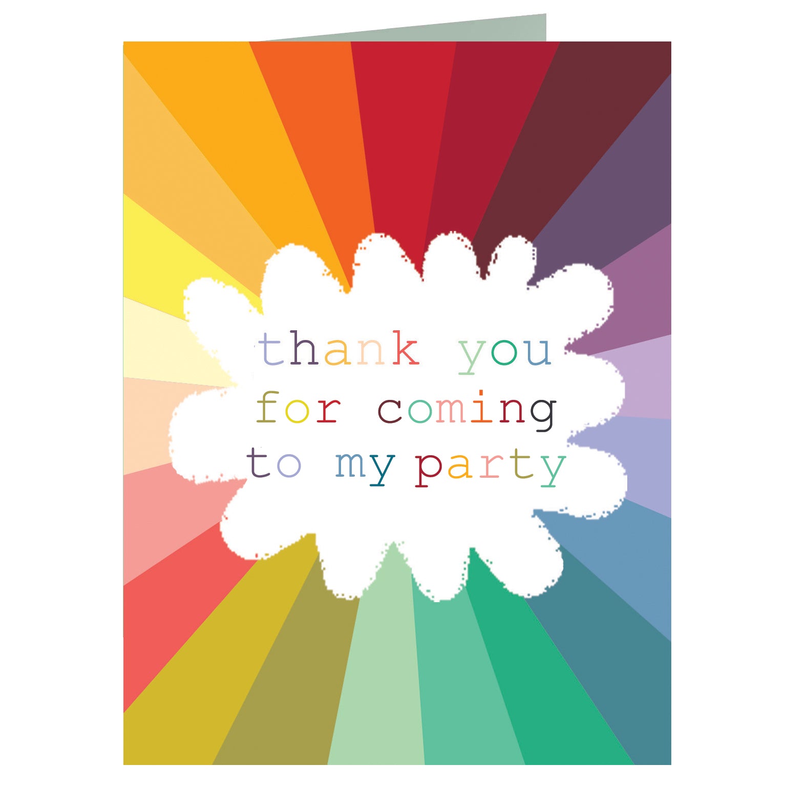 TW654 mini thank you for coming to my party card
