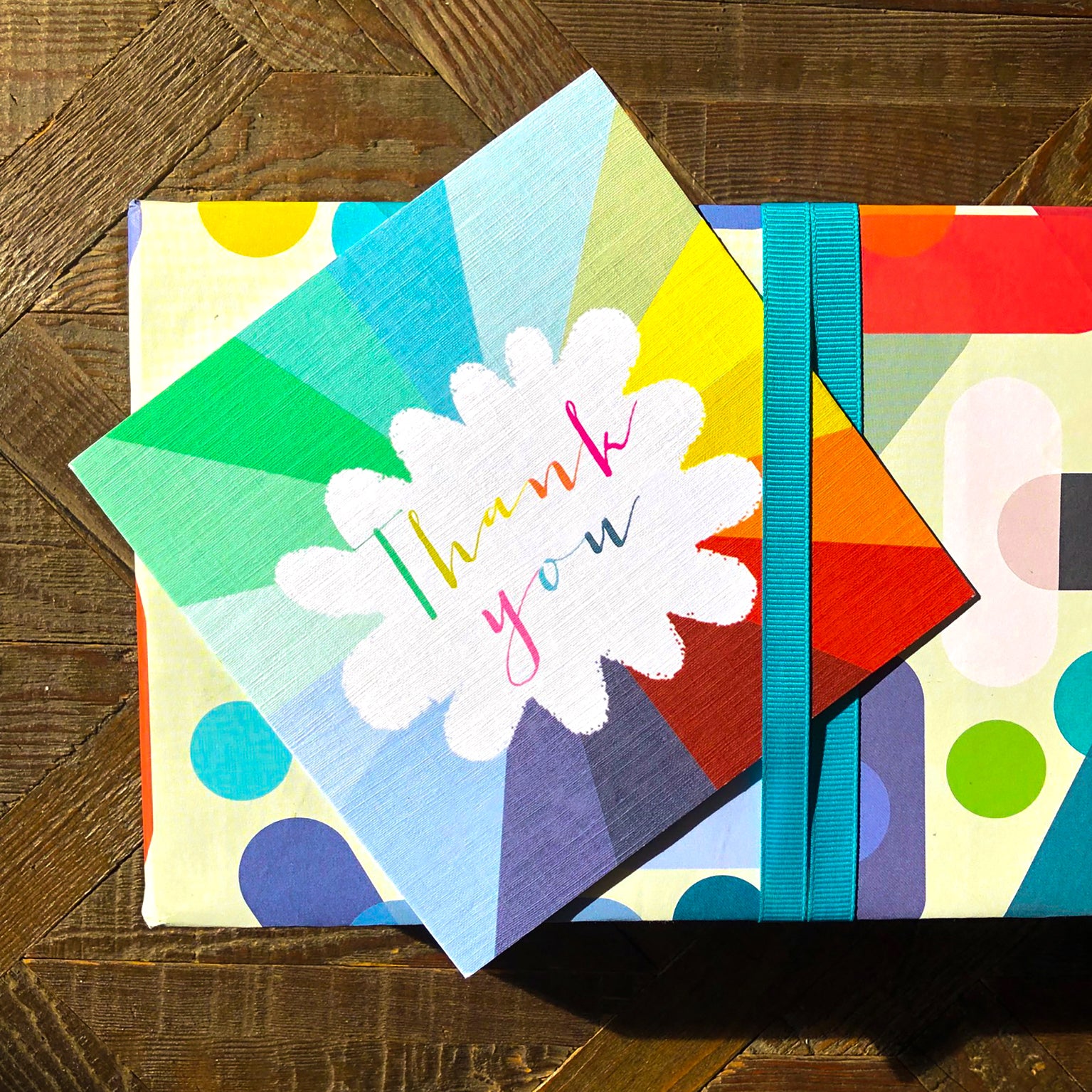 WO13 colourful thank you card