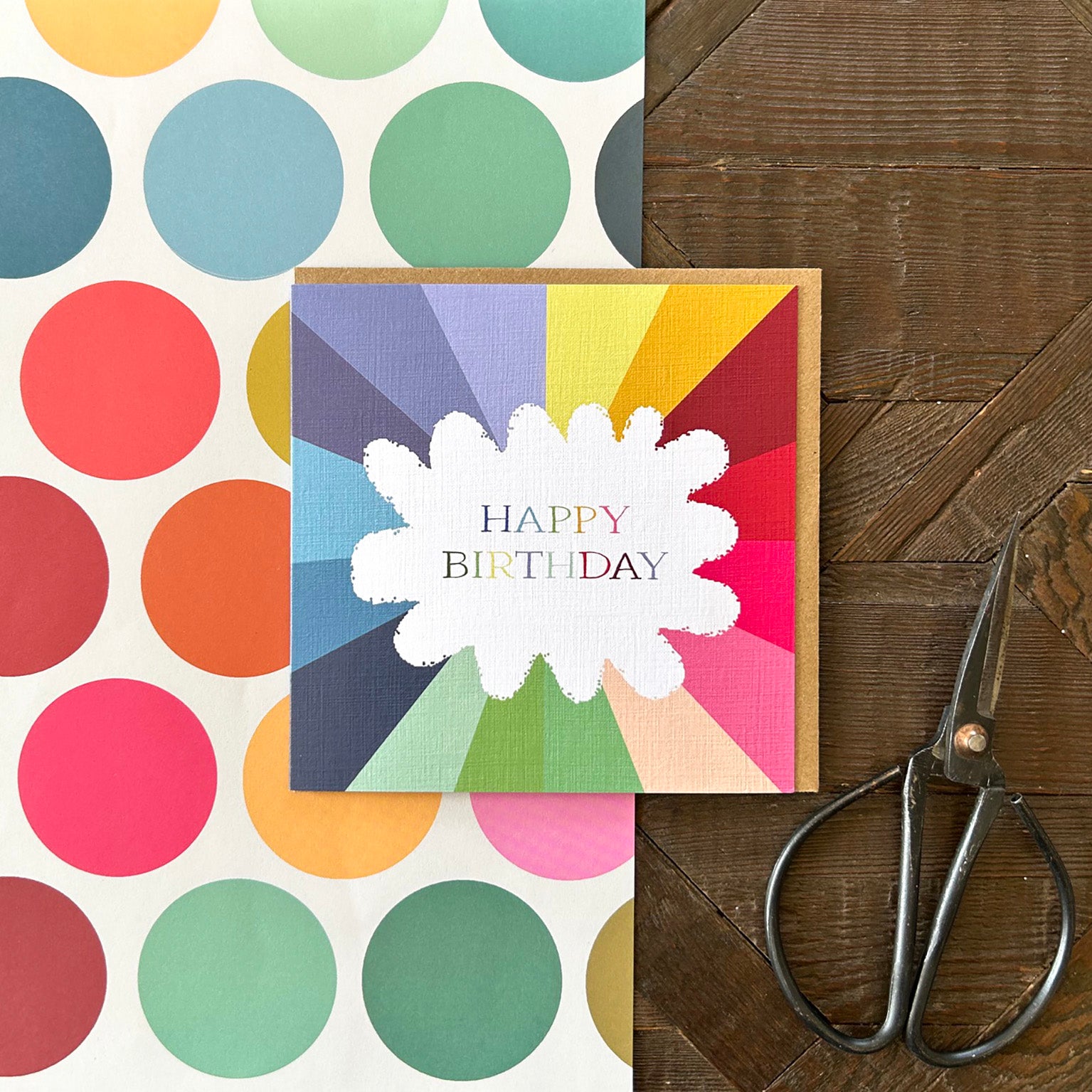WO87 colourful happy birthday card