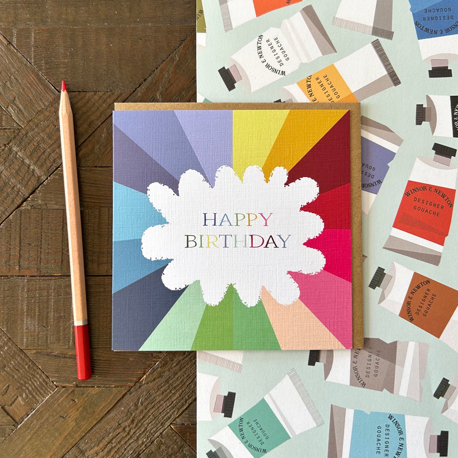 WO87 colourful happy birthday card