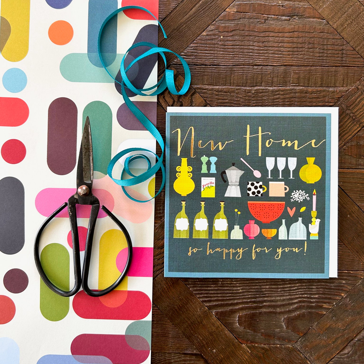 WO90 gold foiled new home card