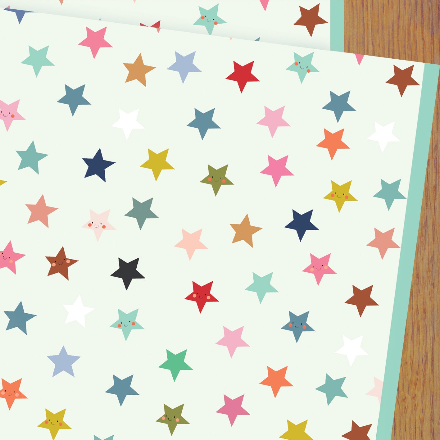 WP106 smiley stars wrapping paper