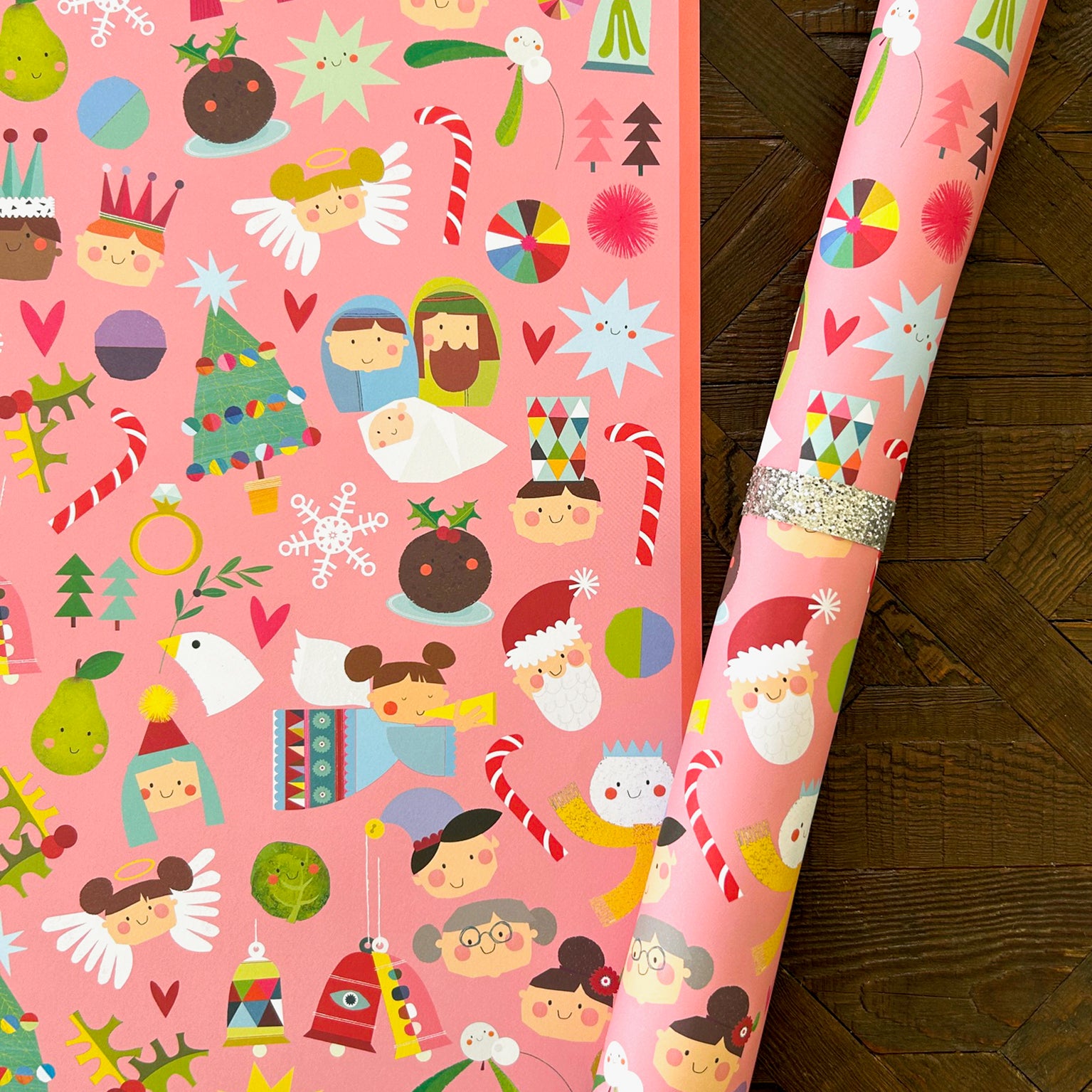 WP134 christmas characters wrapping paper