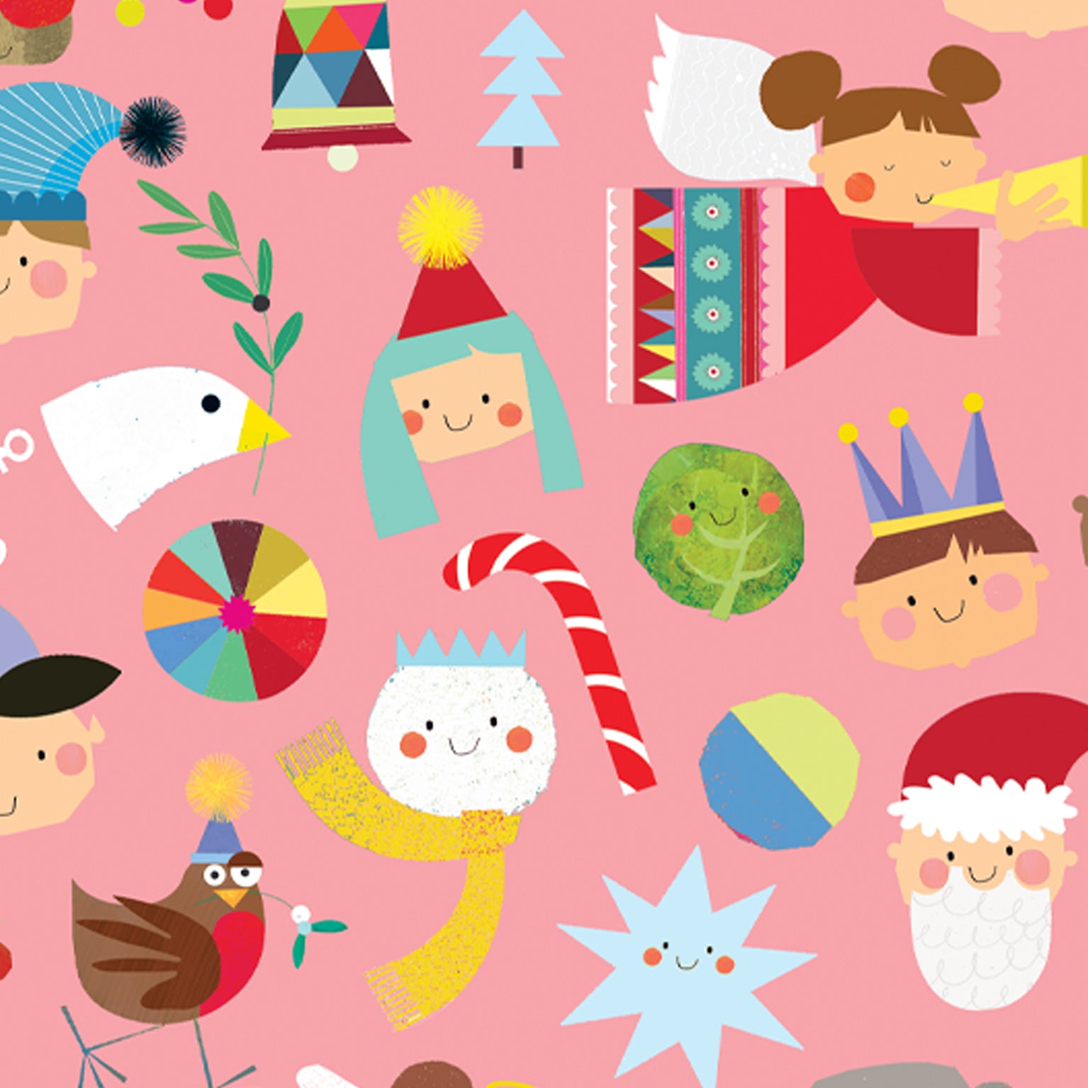 WP134 christmas characters wrapping paper