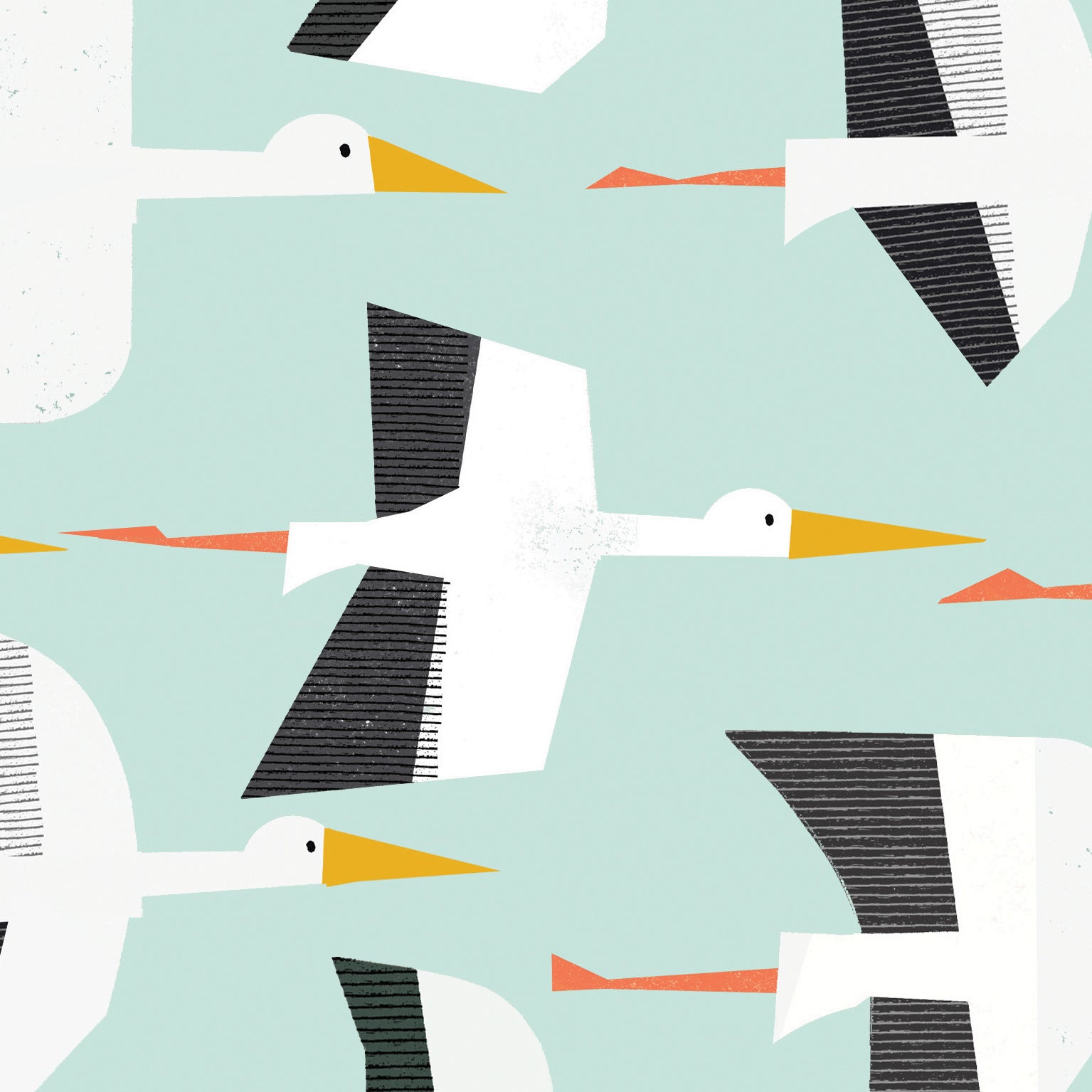 WP137 blue stork wrapping paper