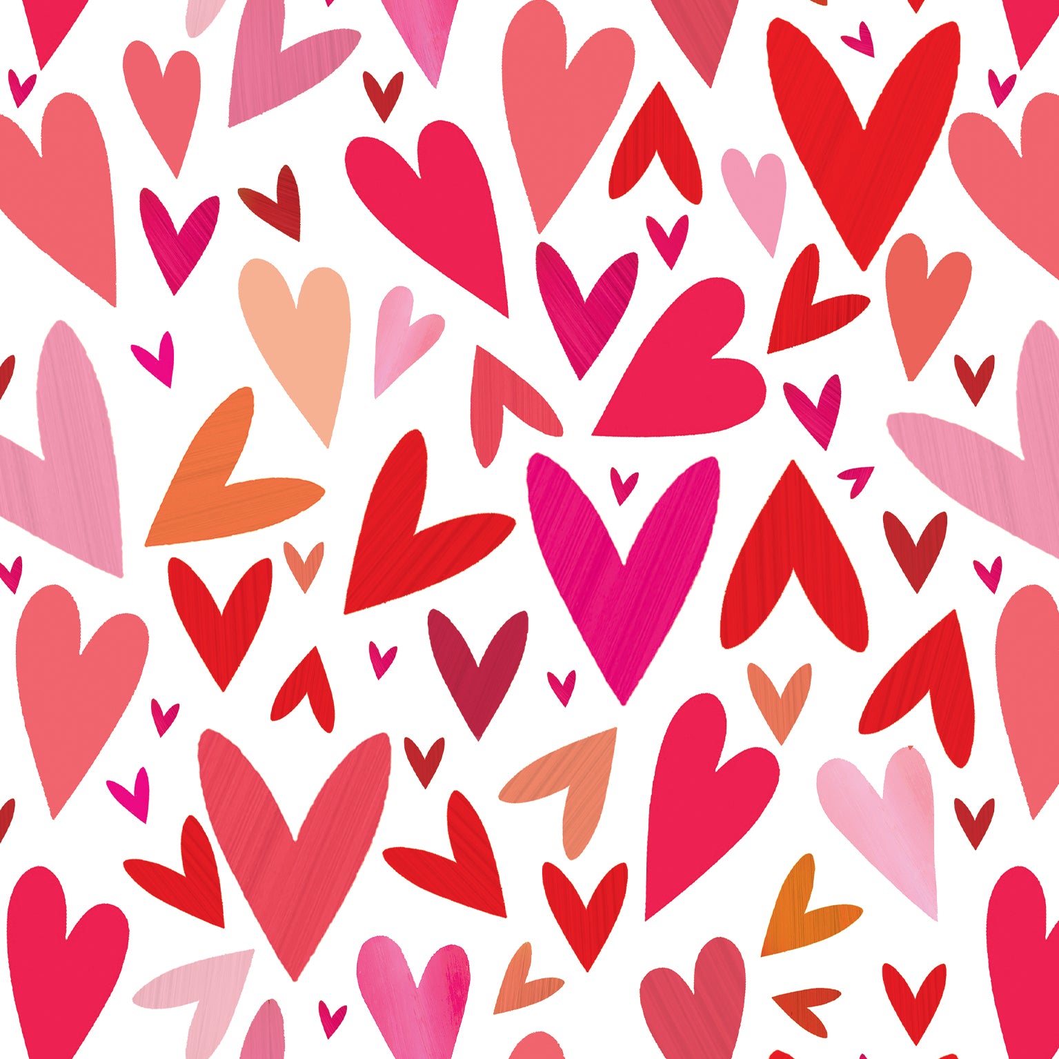 WP139 red hearts wrapping paper two sheets