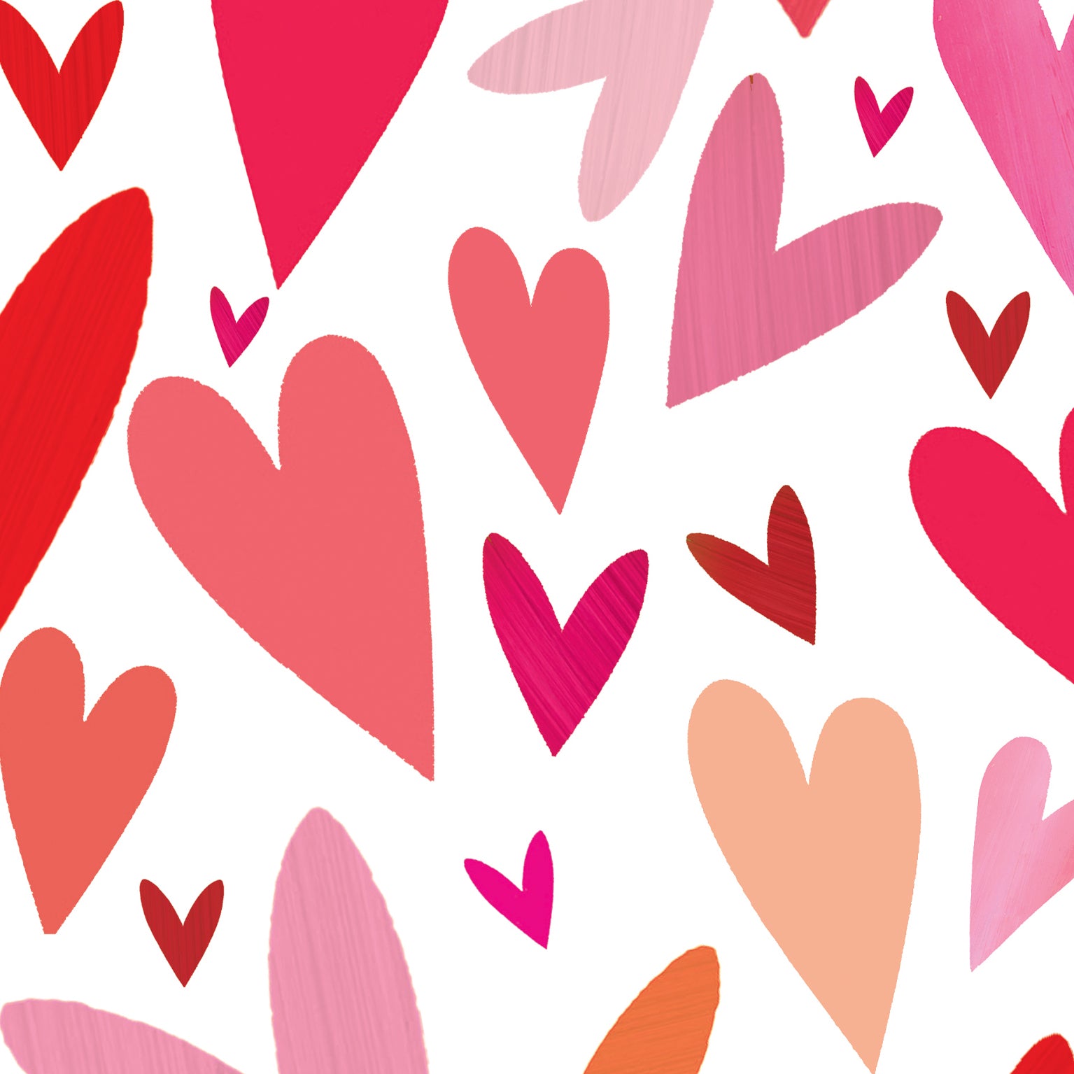WP139 red hearts wrapping paper two sheets