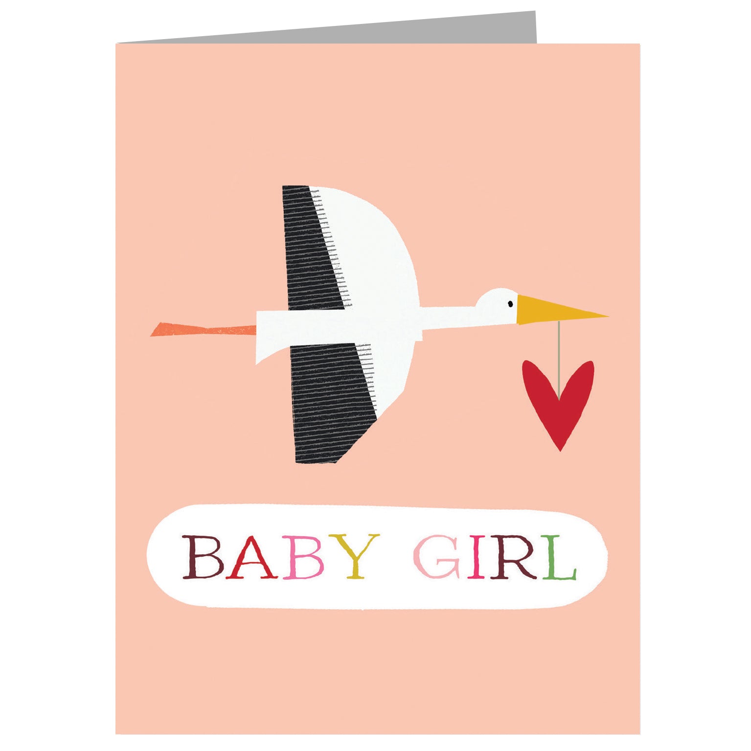 WTW136 mini pink stork baby girl card