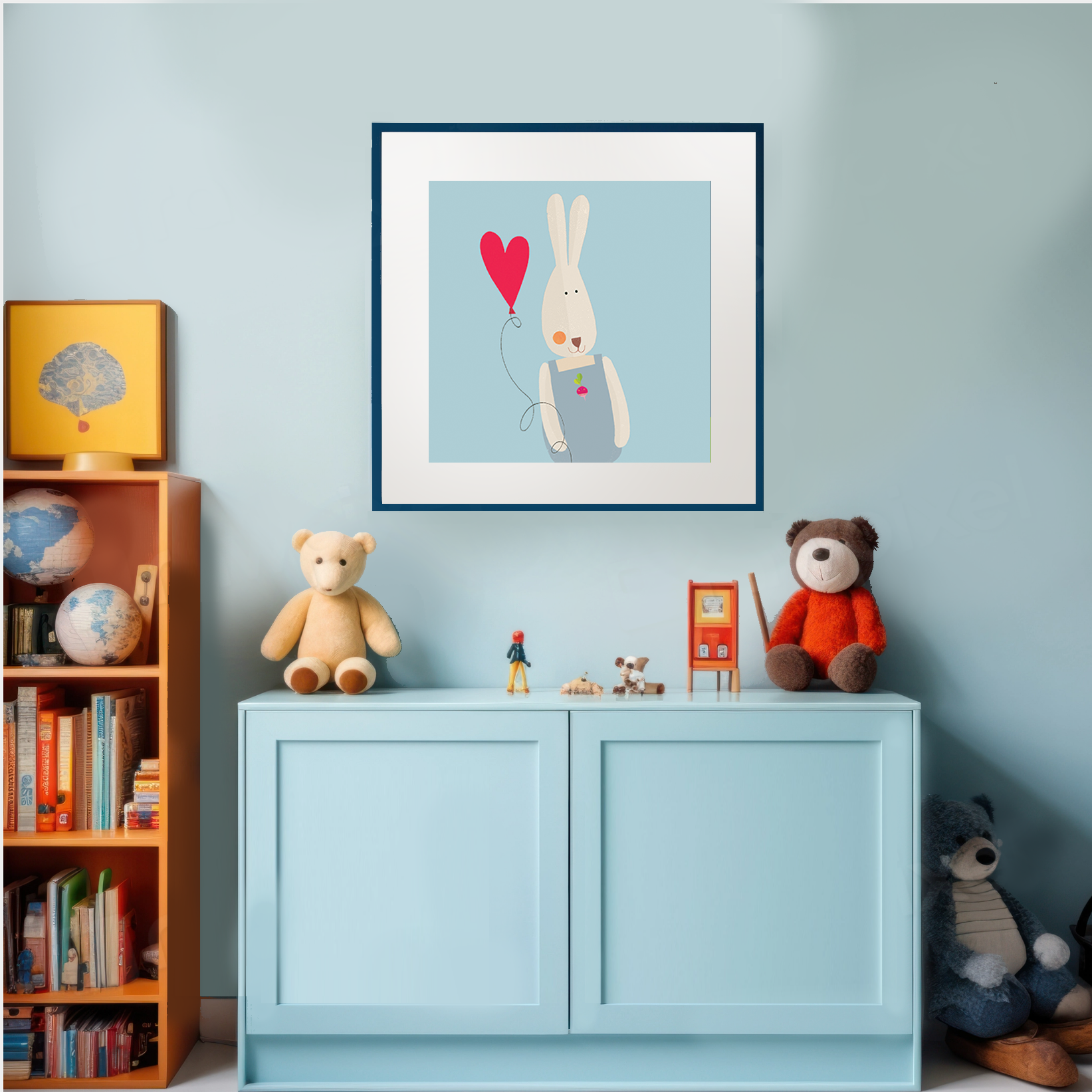 PT59 Bunny with a Balloon Art Print