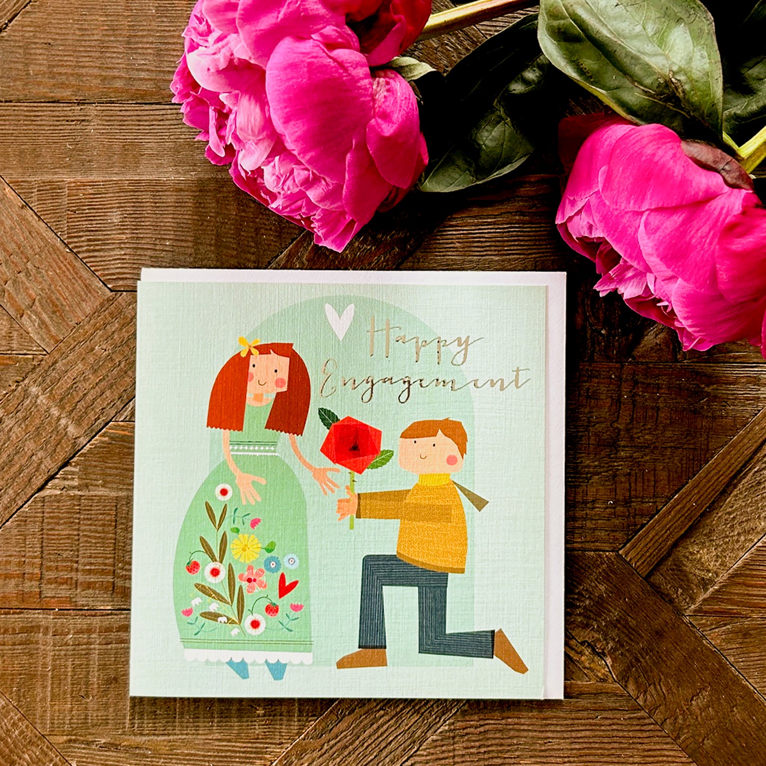 FK08 silver foiled engagement card
