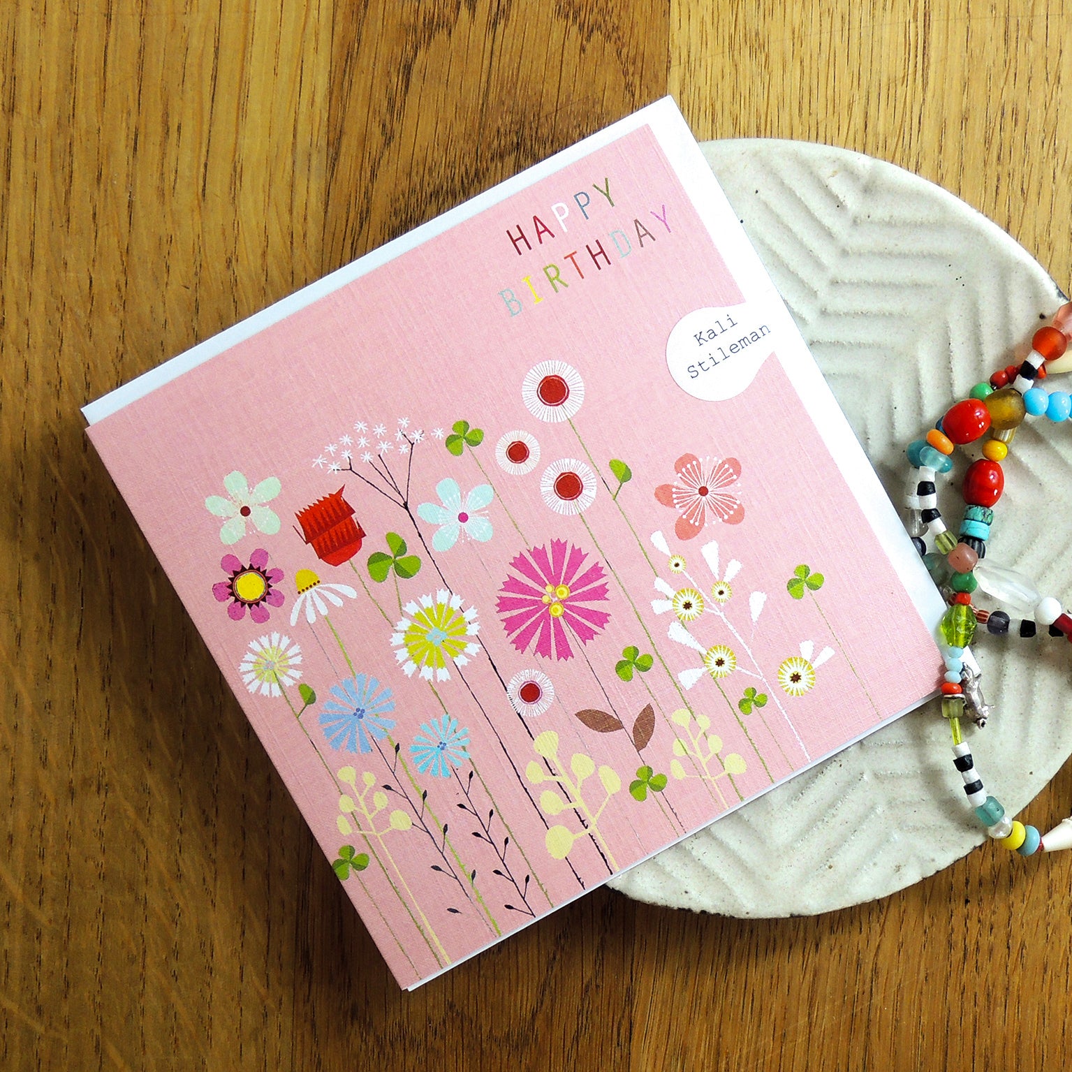 FL23 floral happy birthday card