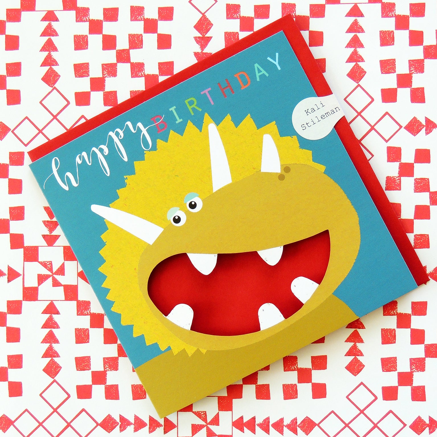 MY01 laser cut dinosaur birthday card