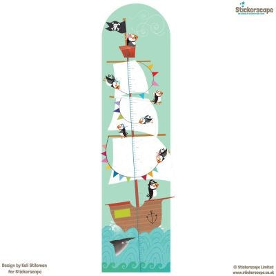 ST12 personalised puffin pirate height chart