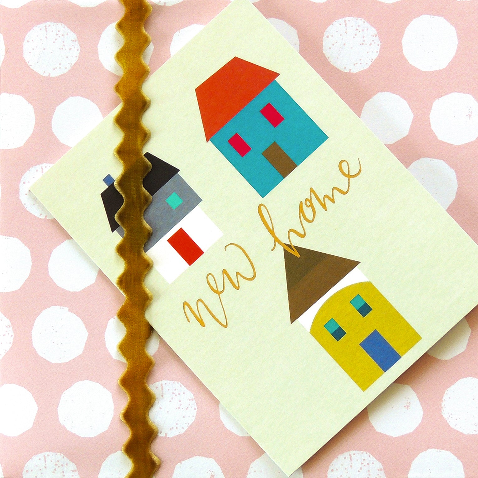 TW43 mini gold foiled new home card